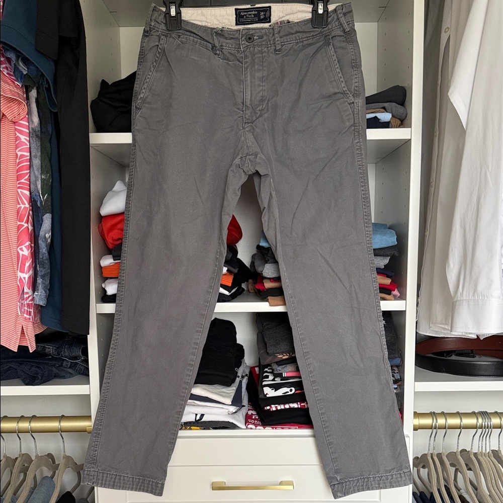 Abercrombie & Fitch Men's Charcoal Chinos